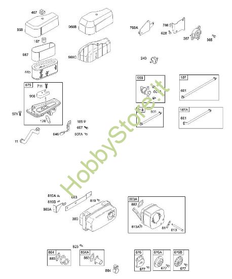 A - Depuratore aria, silenziatore, carburante B&S - 31 €¦ 311707-0146-E1 brand Stihl
